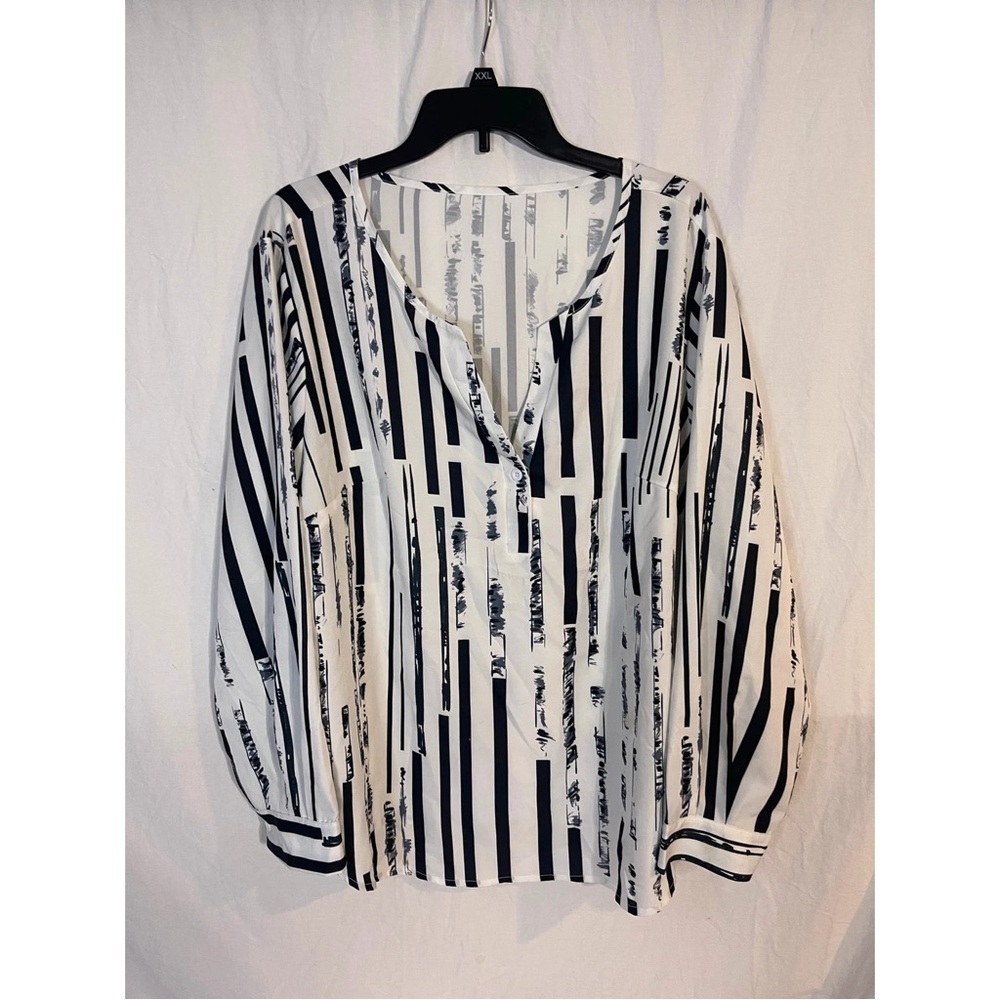 Striped Black and White Women's Top